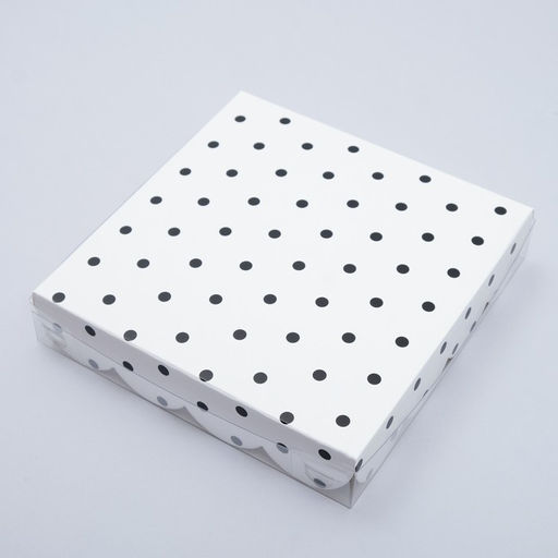 Цена за 5 шт. Коробка для печенья «Горох», белая, 15×15×3 см