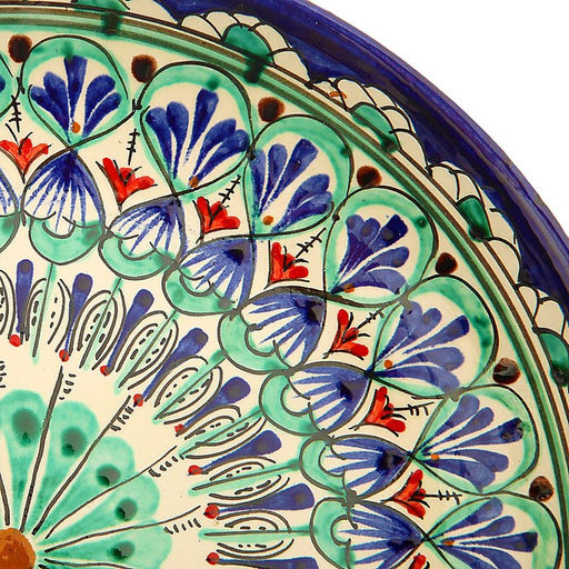 Ляган узбекский Риштанская керамика «Узоры», d=25 см, синий, МИКС