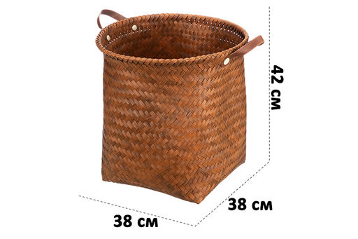 Корзина плетеная д/хранения 38*38*42 см, с ручками, полиротанг - Elan gallery фото 2