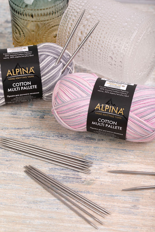 Спицы GAMMA 5-ти компл. чулочные MK5 сталь d 4.5 мм 20 см 5 шт под никель  фото 10