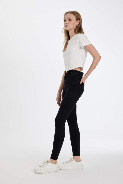 Джинсовые брюки с высокой талией длиной до щиколотки - Defacto фото 5