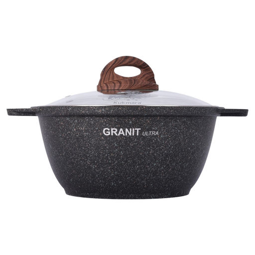 Кастрюля алюмин. 2л (стекл.крышка) (АП) "Granit ultra" original (кго22а) (Кукмара)