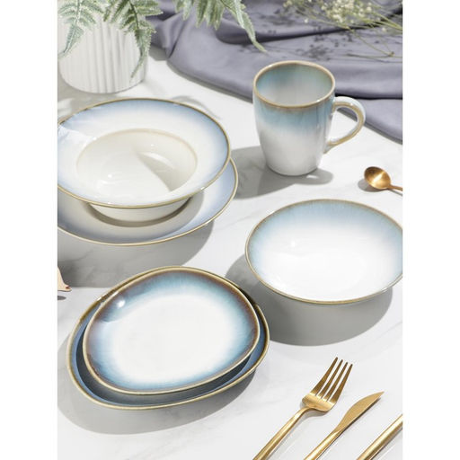 Тарелка для пасты Magistro Пэвэти, 800 мл, d=19.5 см, фарфор, голубая  фото 7