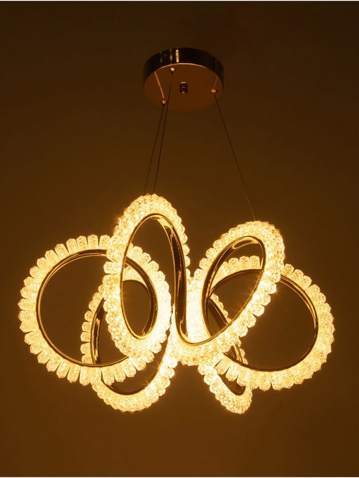 Люстра потолочный BayerLux Stefanie, 70 Вт, LEd, 4000-6000К, золото, 48×48×25 см