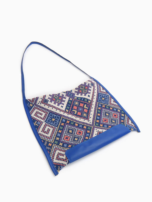 Сумка - шоппер женская на магните, 35×6×29 см, синяя