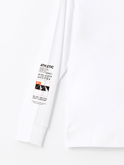 Bisiklet Yaka Uzun Kollu Bask?l? Erkek ?ocuk Ti??rt