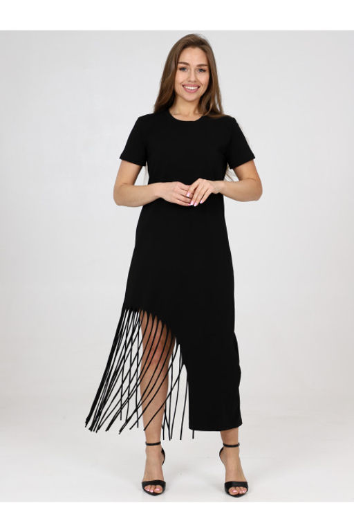 Туника Т-44 Бахрома черный