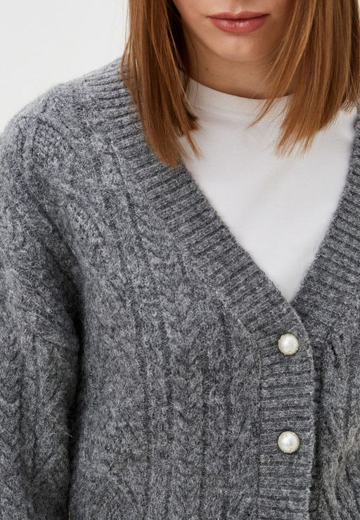 Укороченный кардиган с перламутровыми пуговицами - Incity фото 17