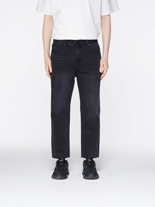 Всесезонные укороченные чёрные джинсы tappered - 0not1 фото 3