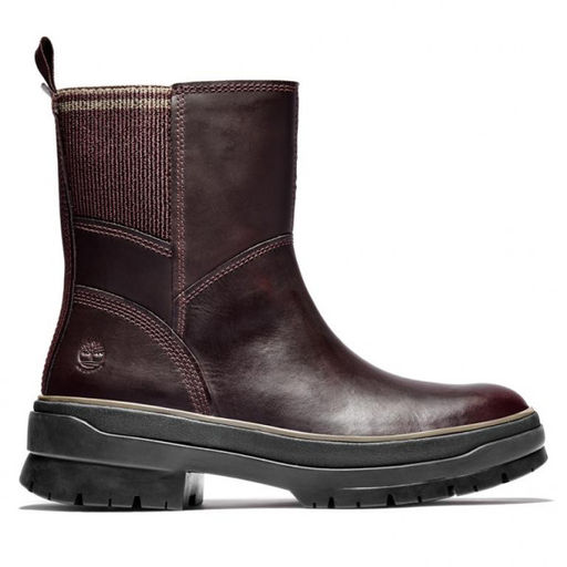 Ботинки Timberland Malynn Side Zip F/L WP бордовые  фото 7