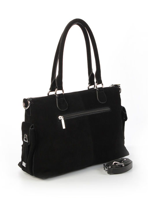 LACCOMA сумка Y2431F-черный натуральная замша, натуральная кожа полиэстер  фото 4