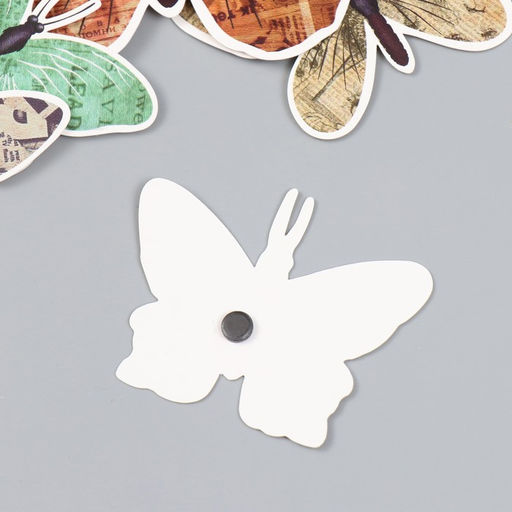 Бабочки картон Газета набор 12 шт h=4-10 см на магните - Simaland фото 3