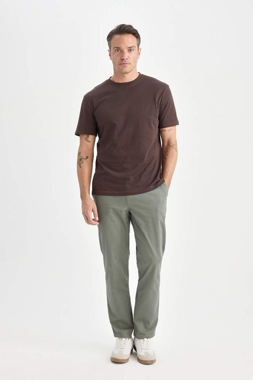 New Regular Fit Bisiklet Yaka Basic Duz K?sa Kollu Tisort - Defacto фото 4