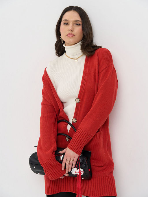 Кардиган женский 5252-1802. 2500140 Аврора red
