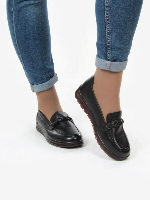 03-5913 BLACK Полуботинки женские (натуральная кожа)