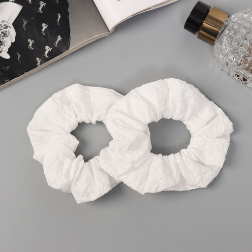 Цена за 6 шт. Резинки для волос «Орбита», набор 2 шт., Ариадна узор, 8 см, белые