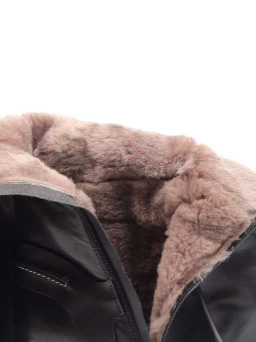 F130-020M BLACK Сапоги зимние женские (натуральная кожа, натуральный мех (полностью))