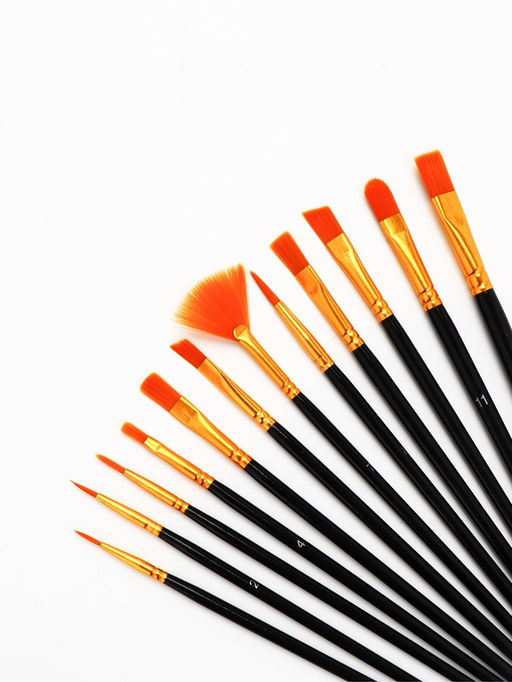 Кисть для рисования набор 12 шт. синтетика №1.2,3.4,5.6,7.8,9.10,11, 12