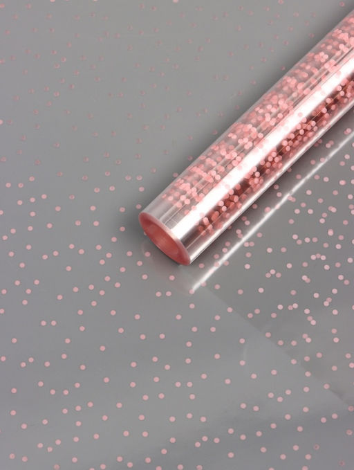 Пленка прозрачная с рисунком Крупинки Нежно-розовый 0.7?8.25%м - UPAK LAND фото 3