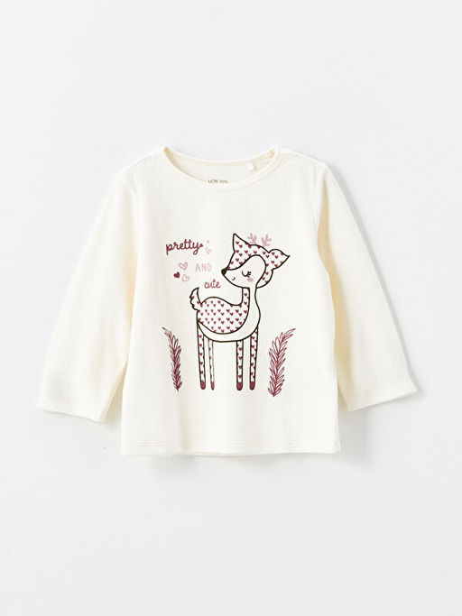 Bisiklet Yaka Kadife K?z Bebek Pijama Tak?m?