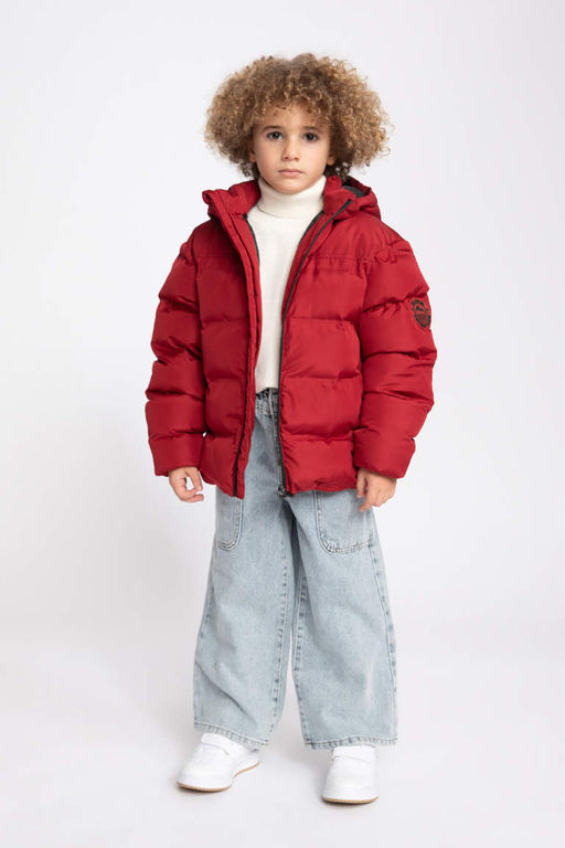 Водоотталкивающая куртка-пуховик с капюшоном для мальчиков - Defacto фото 5