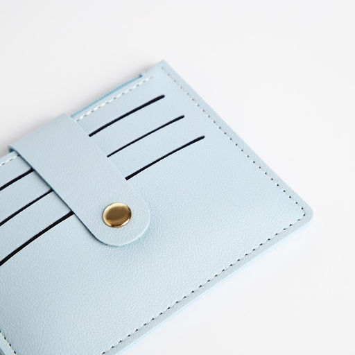 Картхолдер с монетницей на молнии, цвет голубой