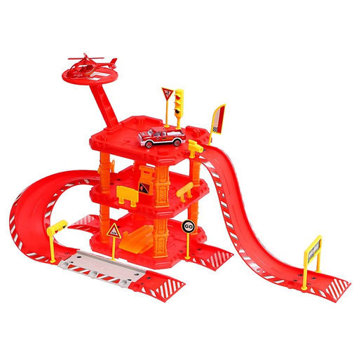 Парковка Пожарная станция, с металлическими машинкой и вертолётом - Автоград фото 2