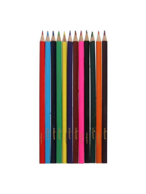 Карандаши Calligrata цветные, 12 цветов, деревянные, трёхгранные, в картонной коробке