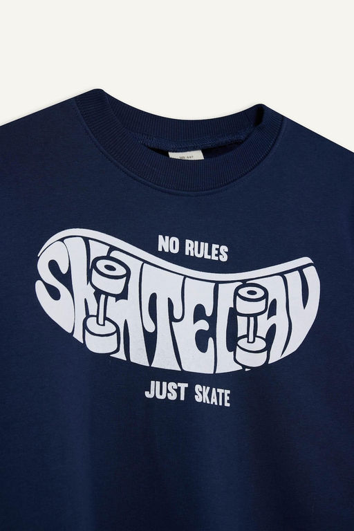 Bisiklet Yaka Bask_l_ Sweatshirt Erkek _ocuk - Defacto фото 8