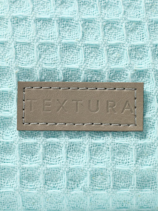 Косметичка женская на молнии TEXTURA, объёмная, маленькая, мягкая, вафельная текстура, бирюзовая  фото 9
