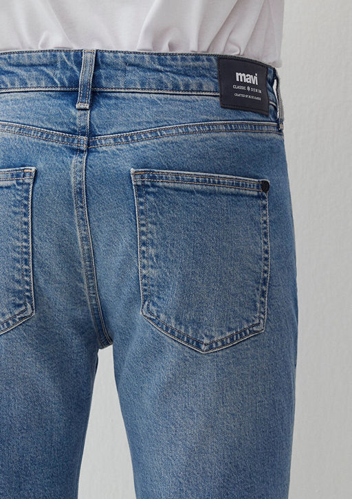 Dylan Classic Denim Puslu Indigo Mavisi Jean Pantolon  фото 8