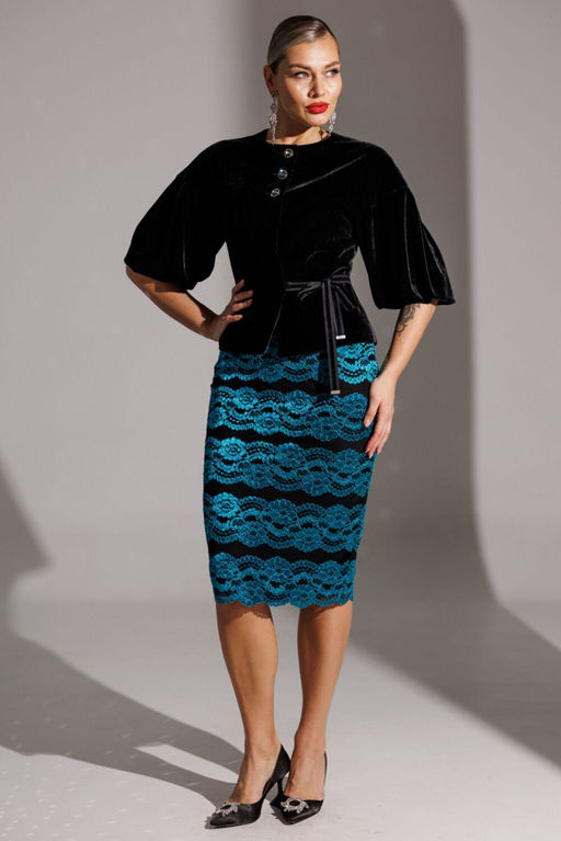 Костюм Мода Юрс 25-2623 черный_бирюза