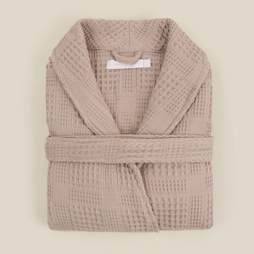 Халат вафельный женский SL HOME: Chess «Саббиа», размер XL, хлопок 100%, коричневый