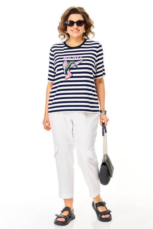 Костюм Michel Chic 1456 белый , полоска