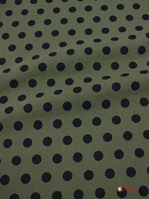 Муслин двухслойный с эф.фактурной стежки Крупный горох на сером хаки, ш.1.43м, хл-100%, 130гр/м.кв