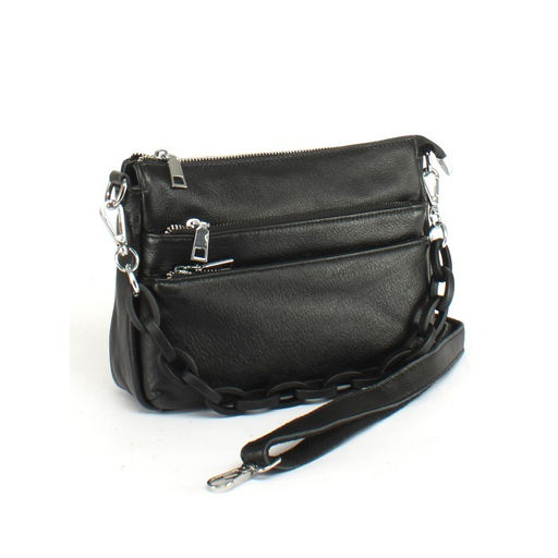 Сумка женская натуральная кожа JRP-3011, 1отд+карм/пер, плечевой ремень, черный 254884