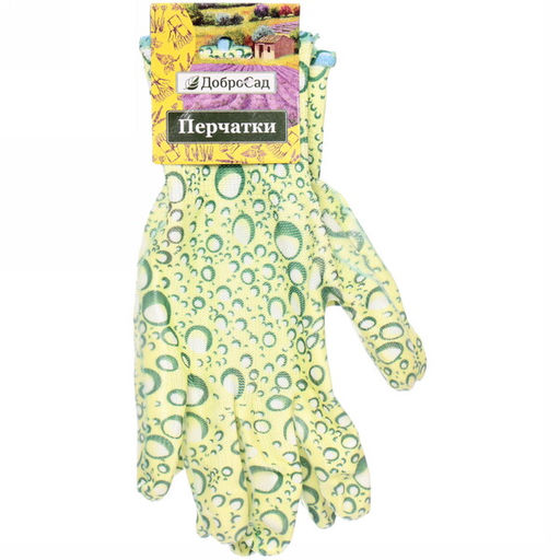 Цена за 12 шт. Перчатки нейлоновые "Фантазия-Росса" с резиновым покрытием полуоблитые 8 р-р ДоброСад
