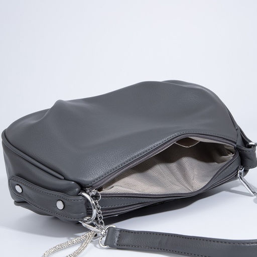 Сумка-багет на молнии, цвет серый - Simaland фото 8