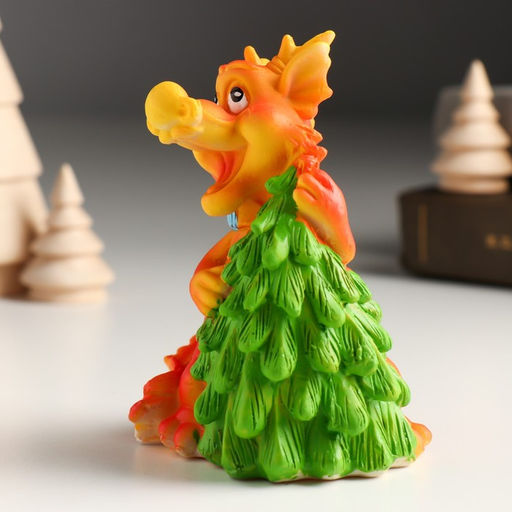 Копилка для денег «Рыжий дракон в шарфике с ёлочкой, мороженым», полистоун, 7.5×6×10 см, МИКС