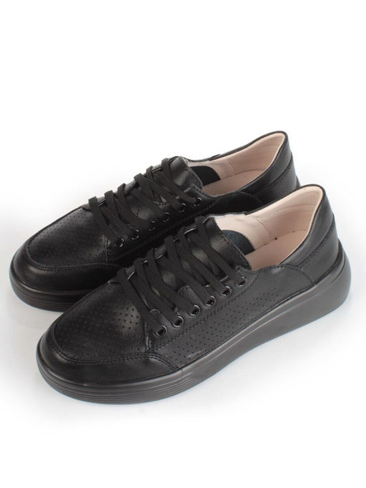 05-PDD180-6 BLACK Кроссовки женские (натуральная кожа) - Фабричный китай фото 4