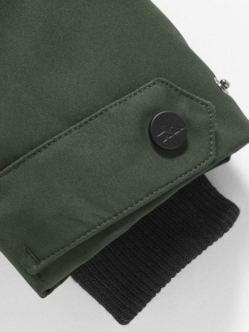 Парка зимняя подростковая для девочки с капюшоном и мехом темно-зеленого цвета 9536TZ - Valianly фото 16