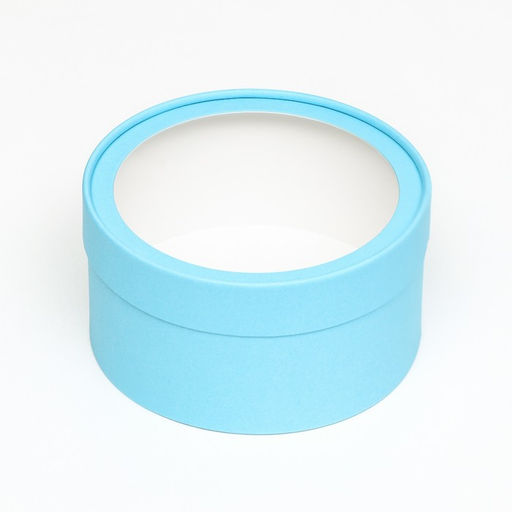 Подарочная коробка Аквамарин голубой, завальцованная с окном, 18 х 10 см - UPAK LAND фото 3