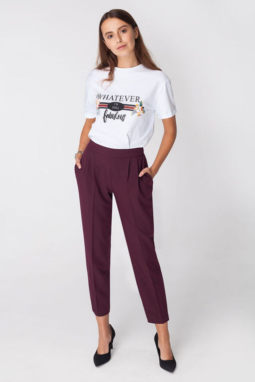 Брюки с завышенной посадкой и боковой застежкой