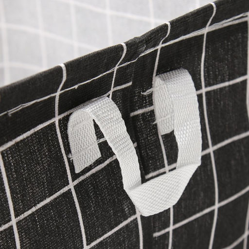 Текстильная корзина Доляна Клетка черная, 32*32*32 см  фото 4