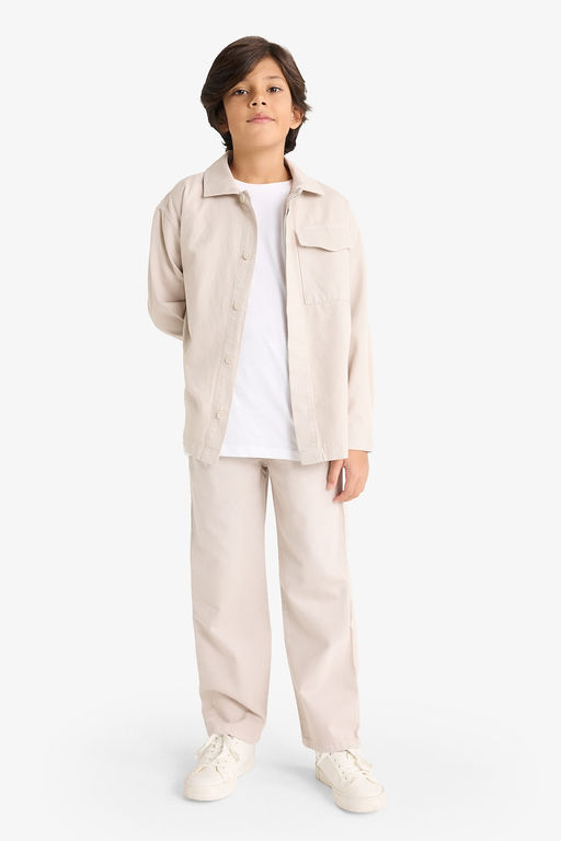 %100 Pamuk Beli Lastikli Gabardin Pantolon Erkek _ocuk - Defacto фото 2