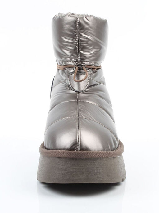 04-WA003-3M GRAY/BRONZE Ботинки зимние женские (натуральная кожа, курточная ткань, 100% шерсть)