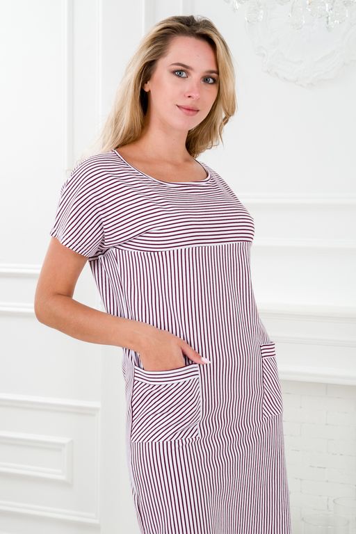 Туника женская из кулирки Альбертина бордовый - Амадэль фото 4