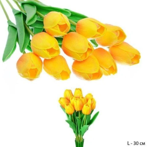 Цветок искусственный Тюльпан 30 см оранжевые / 1205 /уп 10/200/1200/ латэкс - Галеонтрейд фото 3