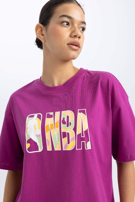 DeFactoFit Футболка Oversize с круглым вырезом и короткими рукавами NBA Wordmark  фото 7