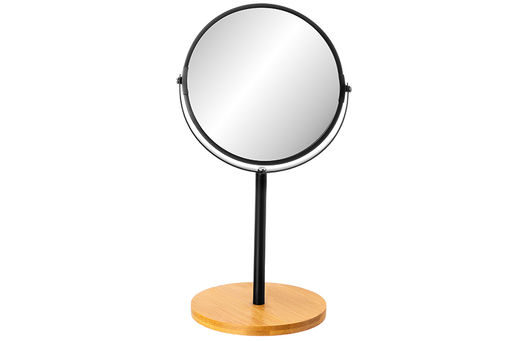 Зеркало двустороннее на бамбуковой подставке 18,5*15*34,5 см, "Черное"